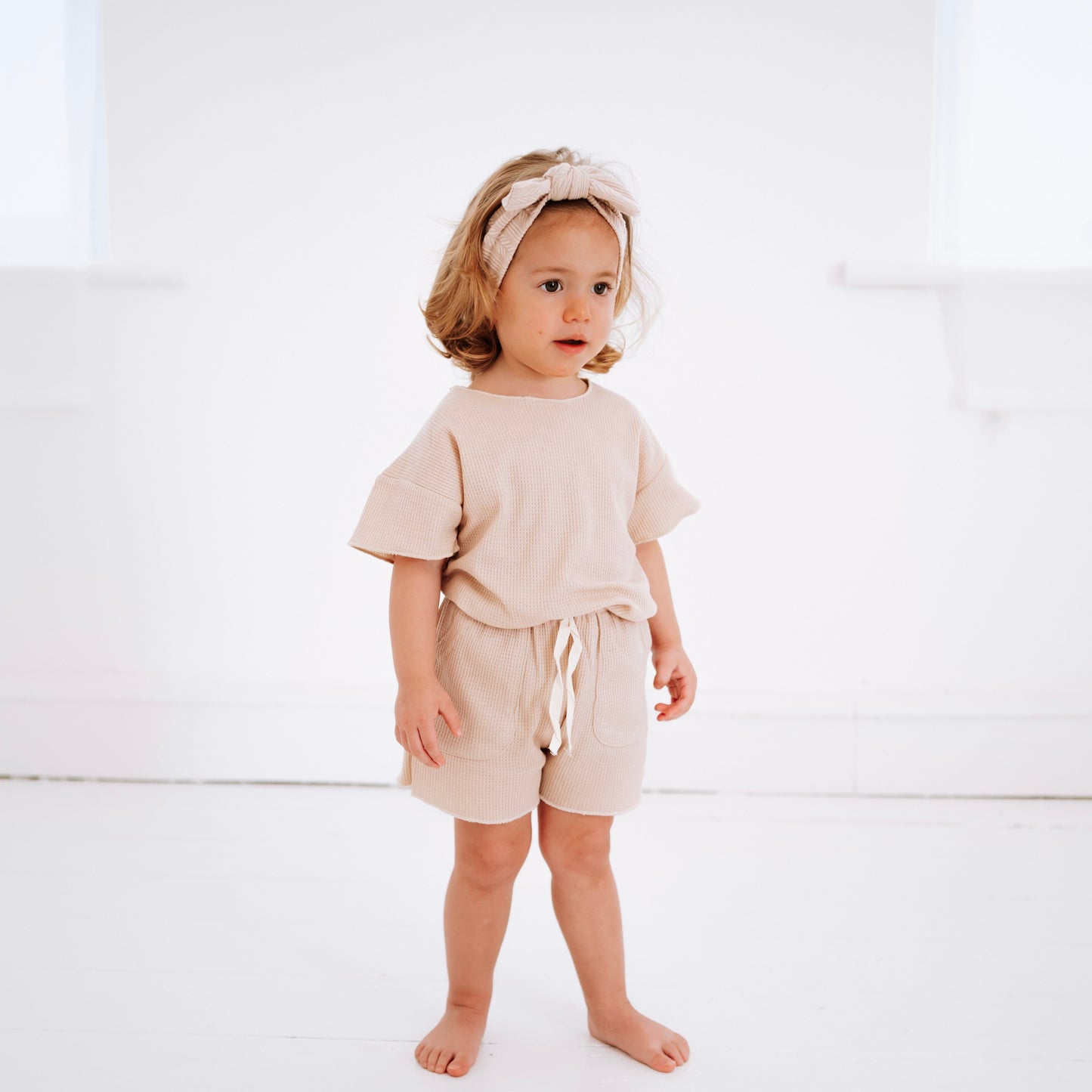 Waffle Knit T-Shirt And Short Set